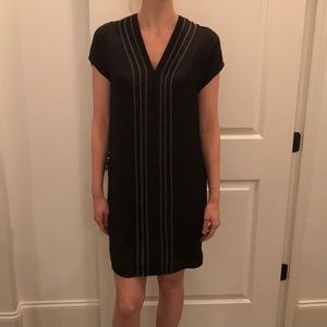Vince black shift dress v neck dress